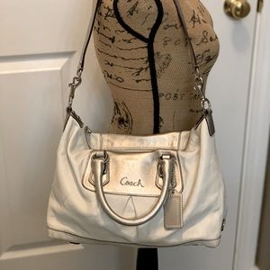 White Ashley Leather Satchel